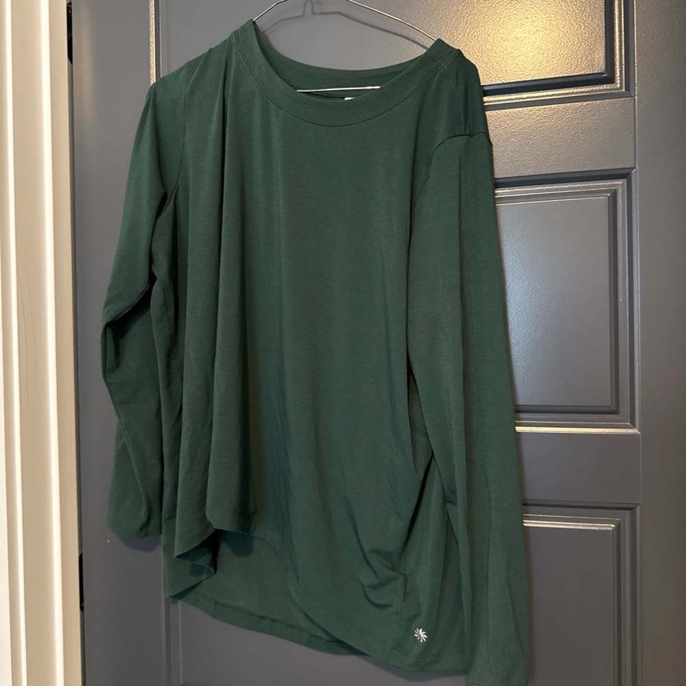 Athleta Forest Green Long Sleeve Top